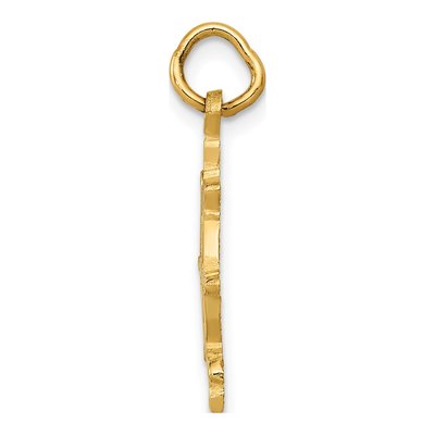 10K Yellow Gold Ships Wheel Pendant – view 3