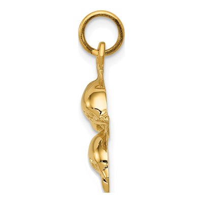 10K Yellow Gold Two Dolphins Pendant – view 3