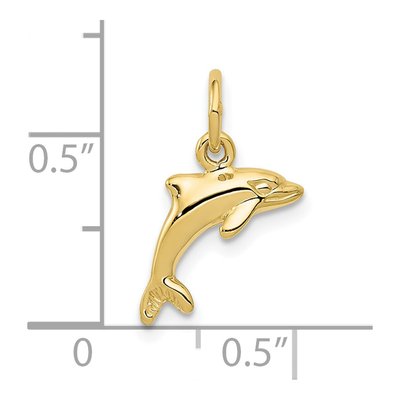 10K Yellow Gold Dolphin Pendant – view 3