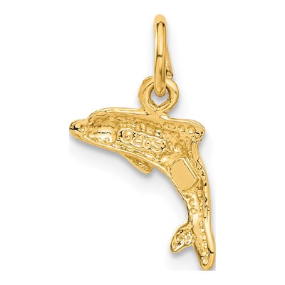 10K Yellow Gold Dolphin Pendant – view 4