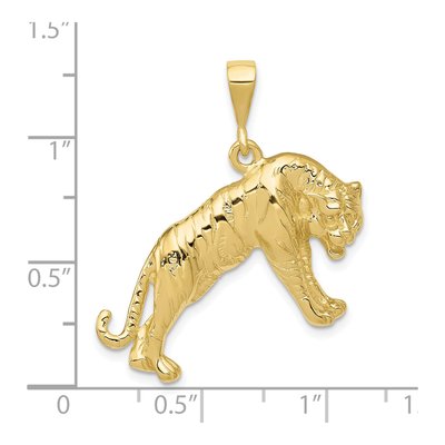 10K Yellow Gold Tiger Pendant – view 4