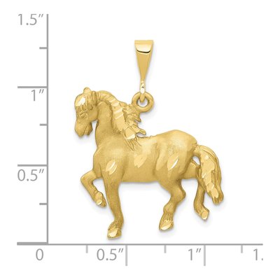 10K Yellow Gold Diamond-Cut Horse Pendant – view 3