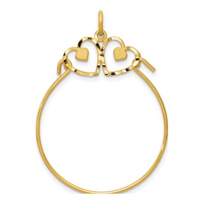 10K Yellow Gold Heart Holder Pendant