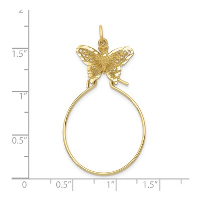 10K Yellow Gold Butterfly Holder Pendant – view 4