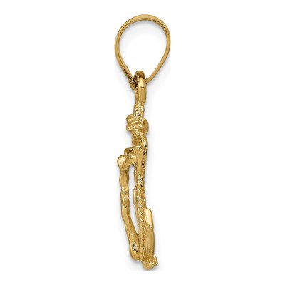 10K Yellow Gold Mariners Crucifix Pendant – view 3