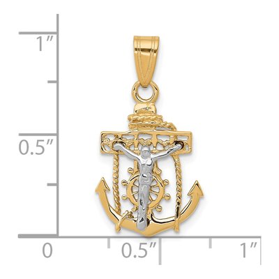10K Two-Tone Gold Mariners Crucifix Pendant – view 3