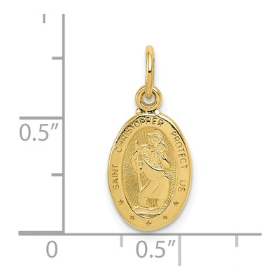 10K Yellow Gold Small Oval St Christopher Charm – view 4