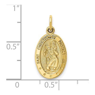 10K Yellow Gold Oval Saint Christopher Charm – view 4