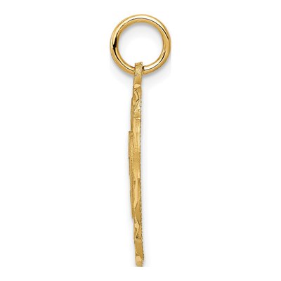 10K Yellow Gold Oval Number 50 Pendant – view 3