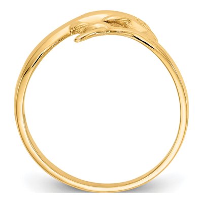 10K Yellow Gold Dolphin Bypass Ring – view 3