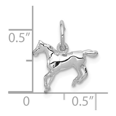 10K White Gold Horse Pendant – view 3