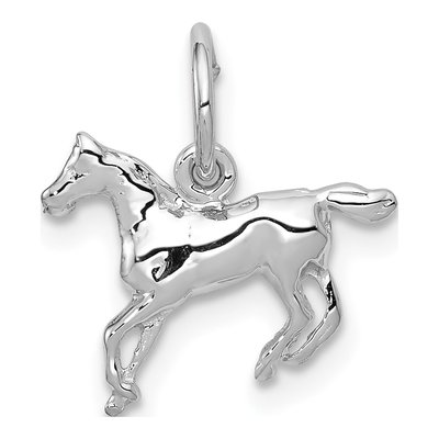 10K White Gold Horse Pendant