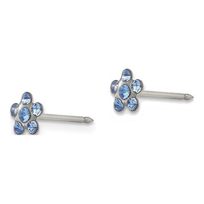 Stainless Steel Crystal Flower Stud Earrings – view 2