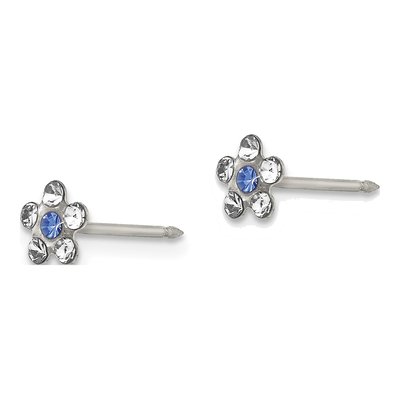 Stainless Steel Crystal Flower Stud Earrings – view 2