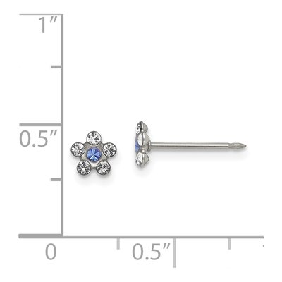 Stainless Steel Crystal Flower Stud Earrings – view 4