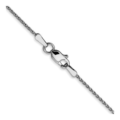 14K White Gold 1mm Diamond-Cut Wheat Chain – view 4