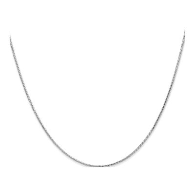 14K White Gold 1mm Diamond-Cut Wheat Chain – view 3