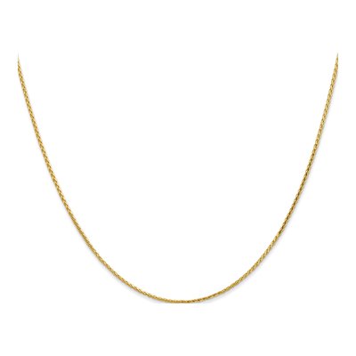 14K Yellow Gold 1mm Diamond-Cut Wheat Chain – view 3