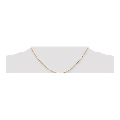 14K Yellow Gold 1mm Diamond-Cut Wheat Chain – view 5