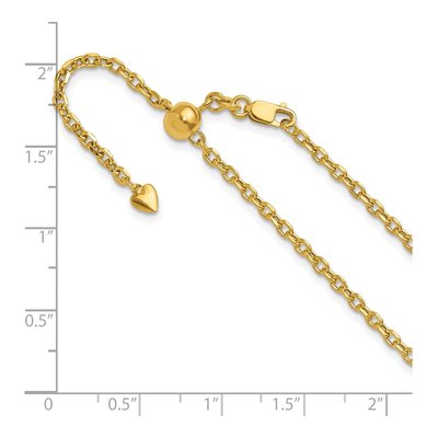 14K Yellow Gold 2.5mm Semi-Solid Cable Chain – view 7