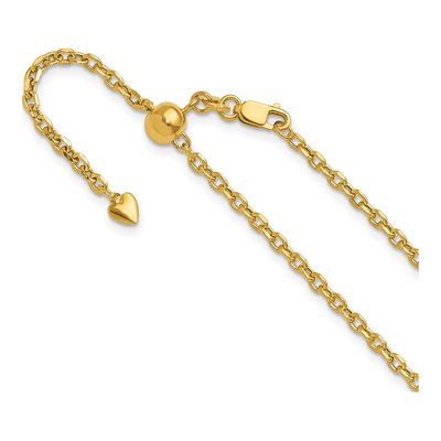 14K Yellow Gold 2.5mm Semi-Solid Cable Chain