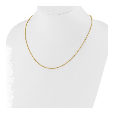 14K Yellow Gold 1.6mm Semi-Solid Wheat Chain – view 4