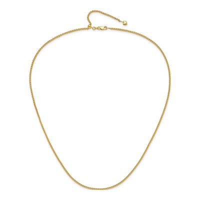 14K Yellow Gold 1.6mm Semi-Solid Wheat Chain – view 5