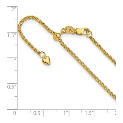 14K Yellow Gold 1.6mm Semi-Solid Wheat Chain – view 7