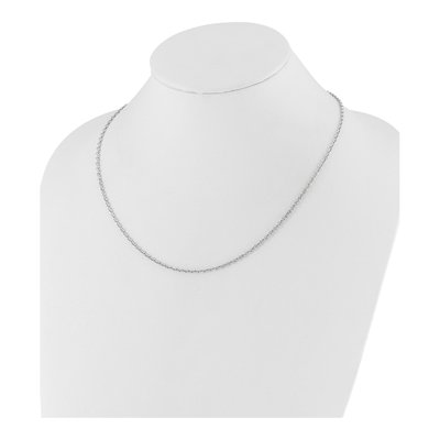 14K White Gold 2.5mm Semi-Solid Diamond-Cut Cable Chain – view 4