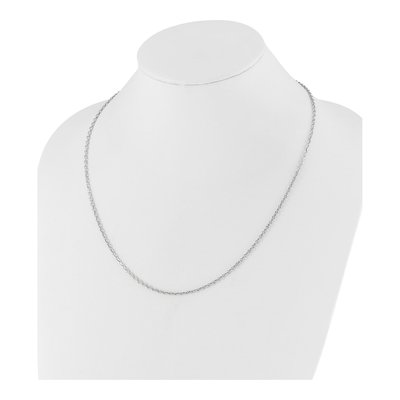 14K White Gold 2.5mm Semi-Solid Diamond-Cut Cable Chain – view 6