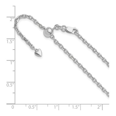 14K White Gold 2.5mm Semi-Solid Diamond-Cut Cable Chain – view 7