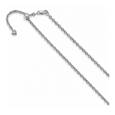 14K White Gold 2.5mm Semi-Solid Diamond-Cut Cable Chain