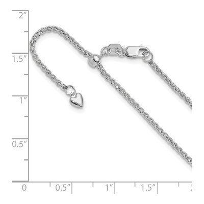 14K White Gold 1.6mm Semi-Solid Wheat Chain – view 7