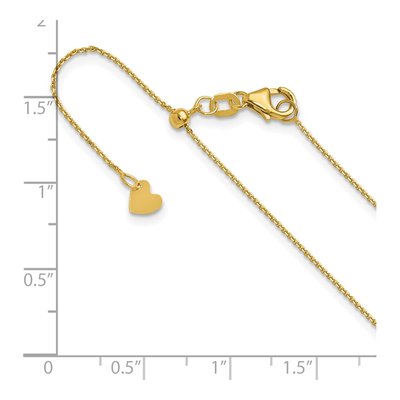 14K Yellow Gold 1mm Diamond-Cut Cable Chain – view 7
