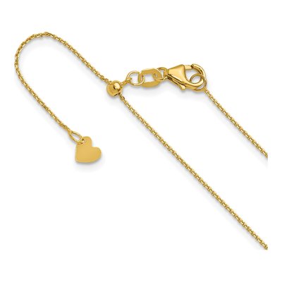 14K Yellow Gold 1mm Diamond-Cut Cable Chain
