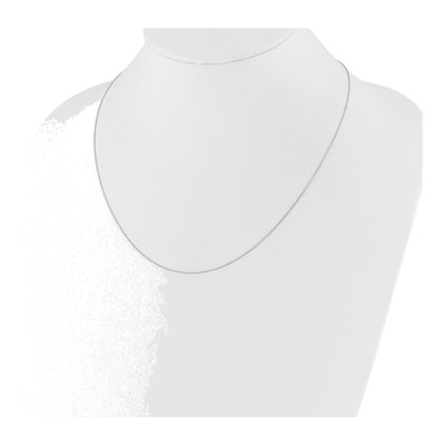 14K White Gold 1mm Diamond-Cut Cable Chain – view 4
