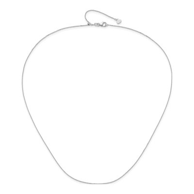 14K White Gold 1mm Diamond-Cut Cable Chain – view 5