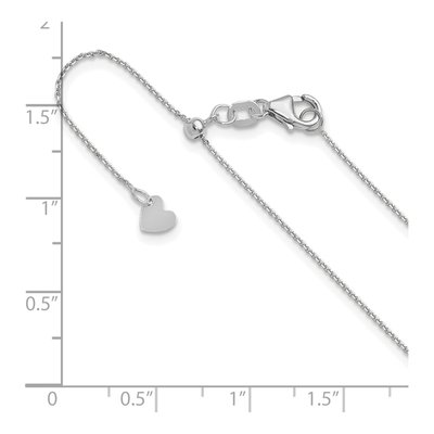14K White Gold 1mm Diamond-Cut Cable Chain – view 7