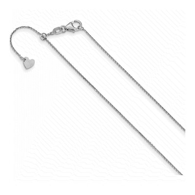 14K White Gold 1mm Diamond-Cut Cable Chain