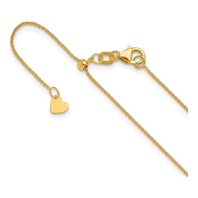14K Yellow Gold 0.7mm Round Cable Chain