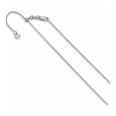 14K White Gold 0.7mm Round Cable Chain