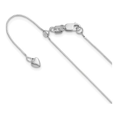 14K White Gold 0.55mm Box Chain