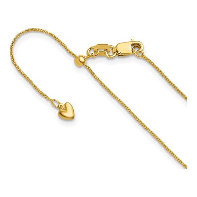 14K Yellow Gold 0.85mm Wheat Chain