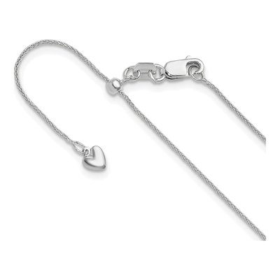 14K White Gold 0.85mm Wheat Chain