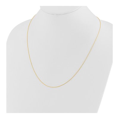 14K Yellow Gold 0.8mm Diamond-Cut Wheat Chain – view 6