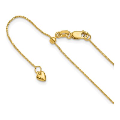 14K Yellow Gold 0.8mm Diamond-Cut Wheat Chain