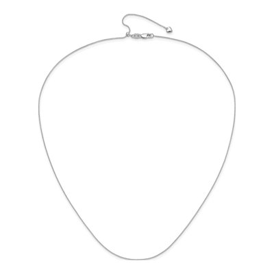 14K White Gold 0.8mm Diamond-Cut Wheat Chain – view 5