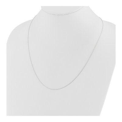 14K White Gold 0.8mm Diamond-Cut Wheat Chain – view 6
