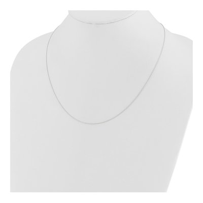 14K White Gold 0.75mm Diamond-Cut Wheat Chain – view 4