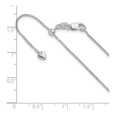 14K White Gold 0.95mm Diamond-Cut Wheat Chain – view 7
